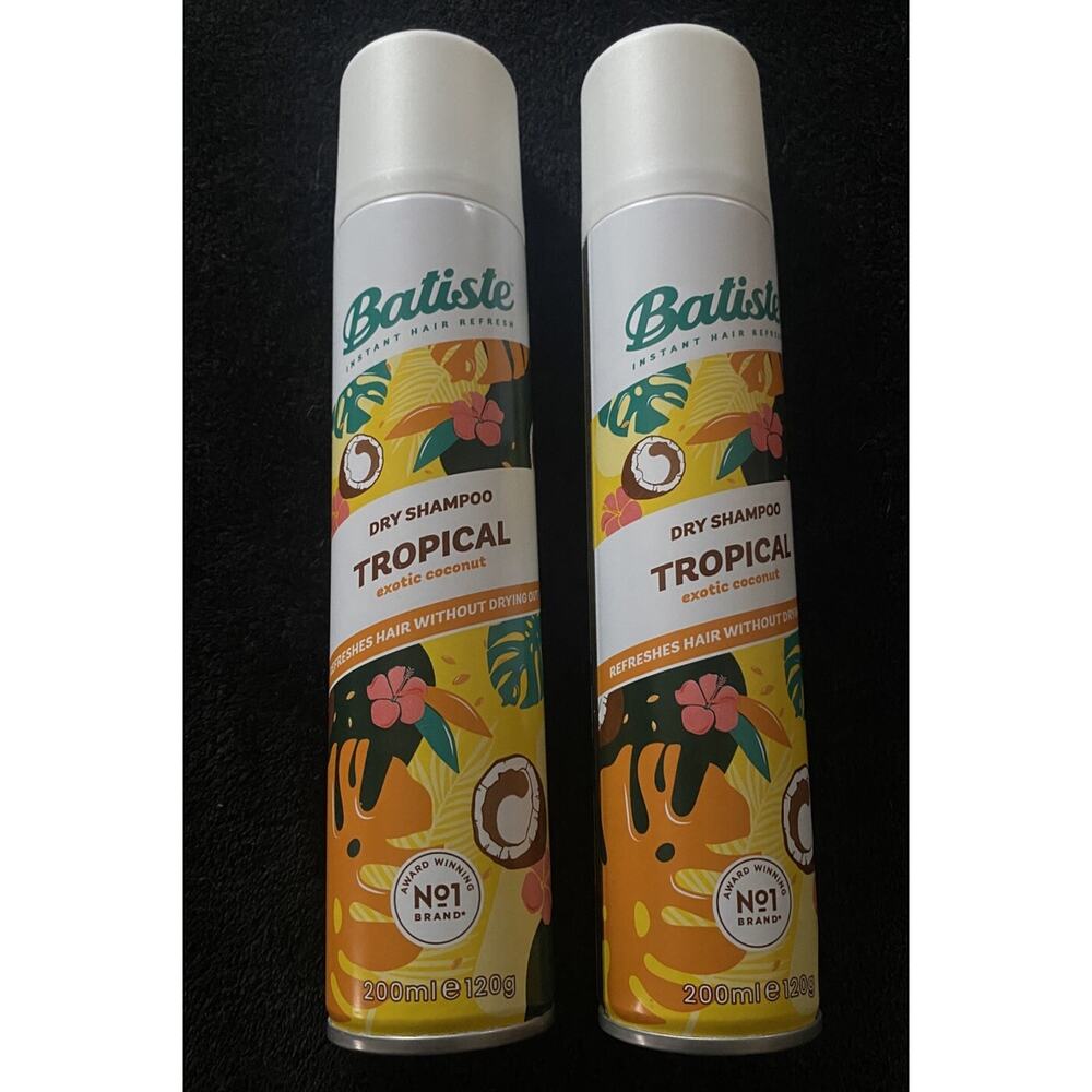 Batiste Dry Shampoo Tropical Exotic Coconut 200ml/120g-LOT OF 2 (TWO)